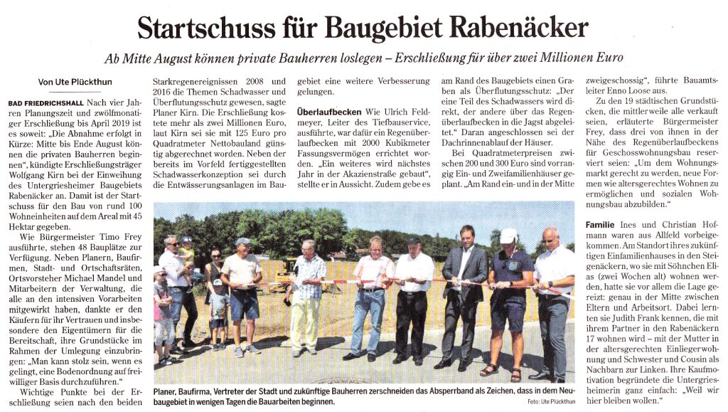 Bericht der Heilbronner Stimme vom 26. Juli 2019