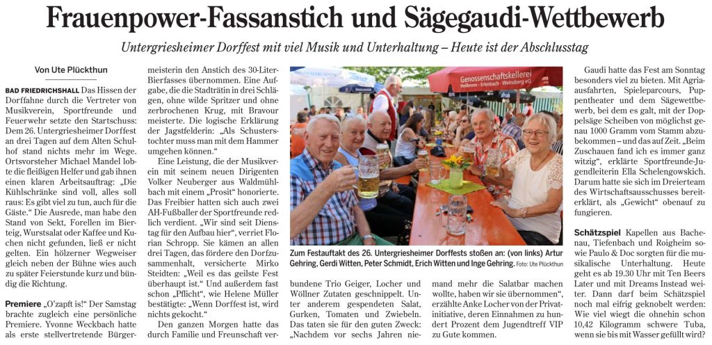 Bericht der Heilbronner Stimme vom 26.08.2019