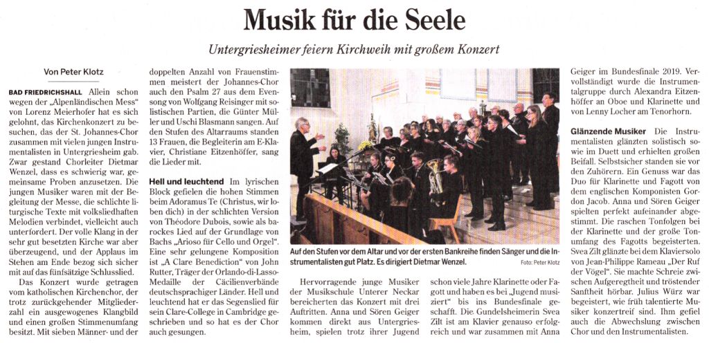 Bericht der Heilbronner Stimme vom 15. Oktober 2019
