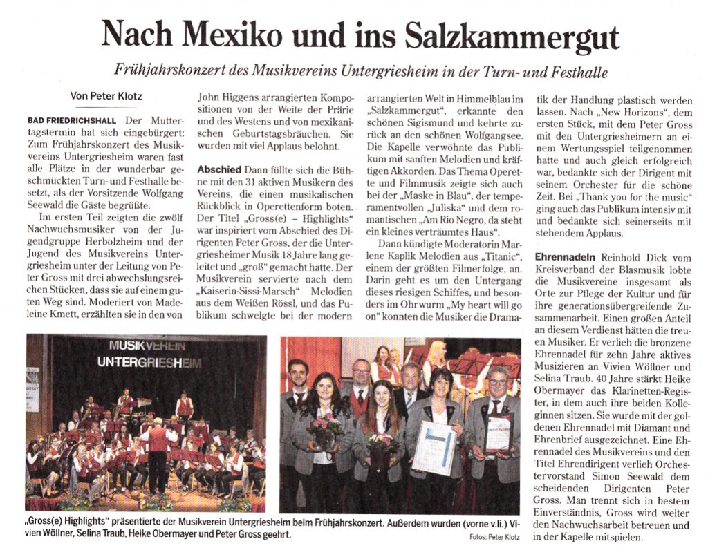 Bericht der Heilbronner Stimme vom 13. Mai 2019